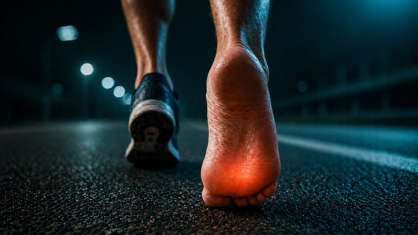 Corredor con dolor en planta del pie