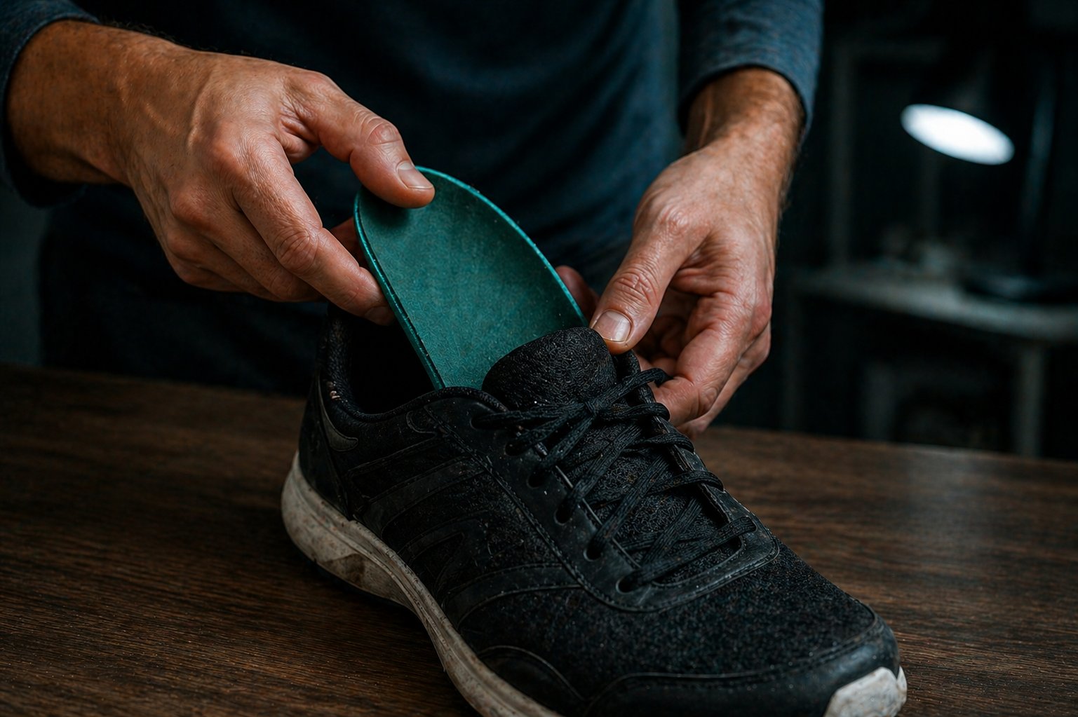 Colocando plantilla en zapatilla